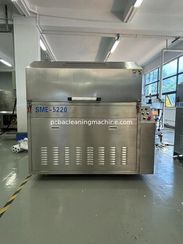 Noise Level Less Than 75 DB SME 5200 Pallet Cleaning Machine is used to clean flux dusts on wave soldering oven pallets fixtures jigs claw chains nets reflow oven coolers and filters Hot Air Drying